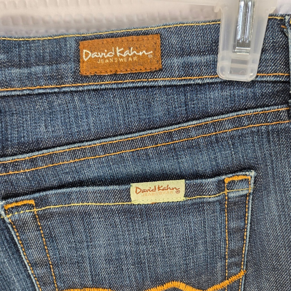 David Kahn Jeans Womens 12 Straight Leg Blue Dark Wash Stretch Denim Made In USA - Picture 4 of 8